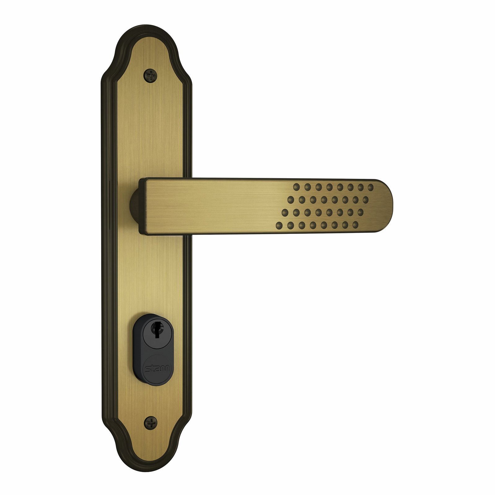 Fechadura 803/21, oxidado e-coat, espelho, Stam · Standard