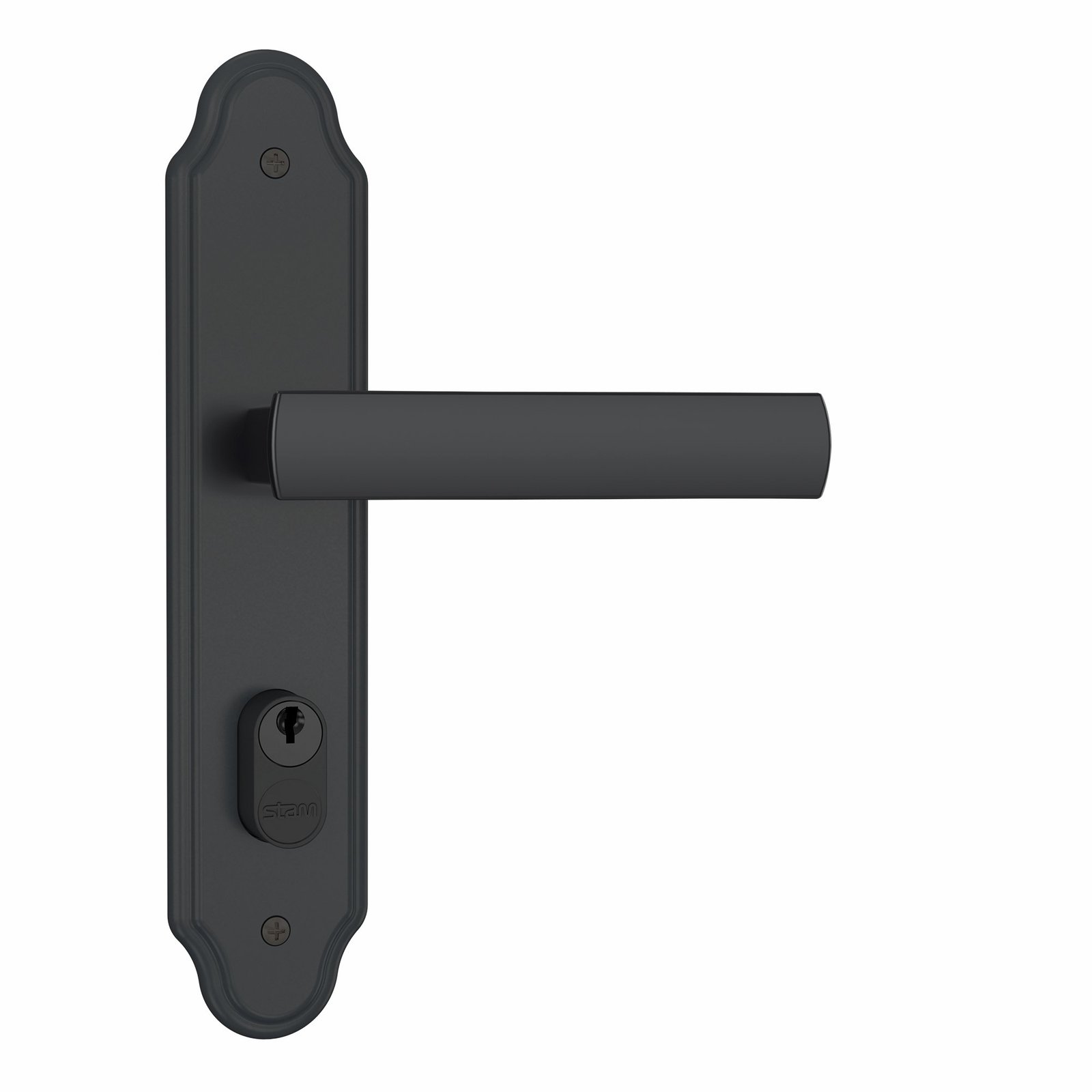 Fechadura 803/35, preto fosco, espelho, Stam · Standard