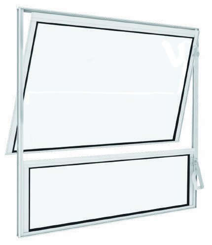 Basculante com Peitoril Vidro Mini Boreal, Vitrolar · Linha Classic Alumínio
