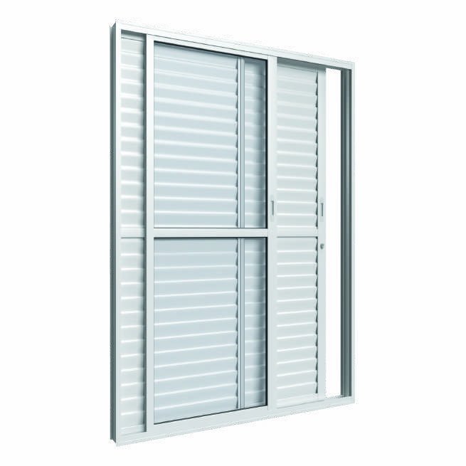 Porta Balcão de Correr 3 Folhas, Vitrolar · Linha Classic Alumínio