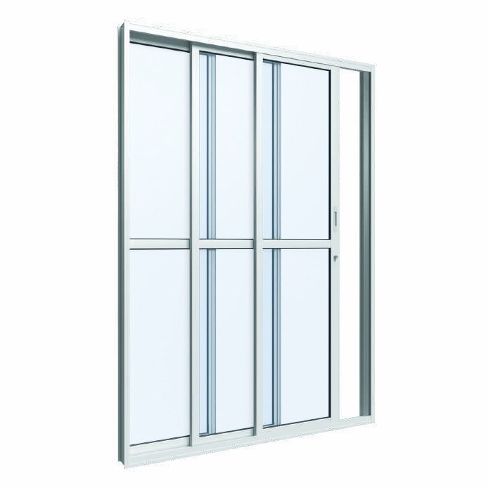 Porta de Correr 3 Folhas, Vitrolar · Linha Classic Alumínio