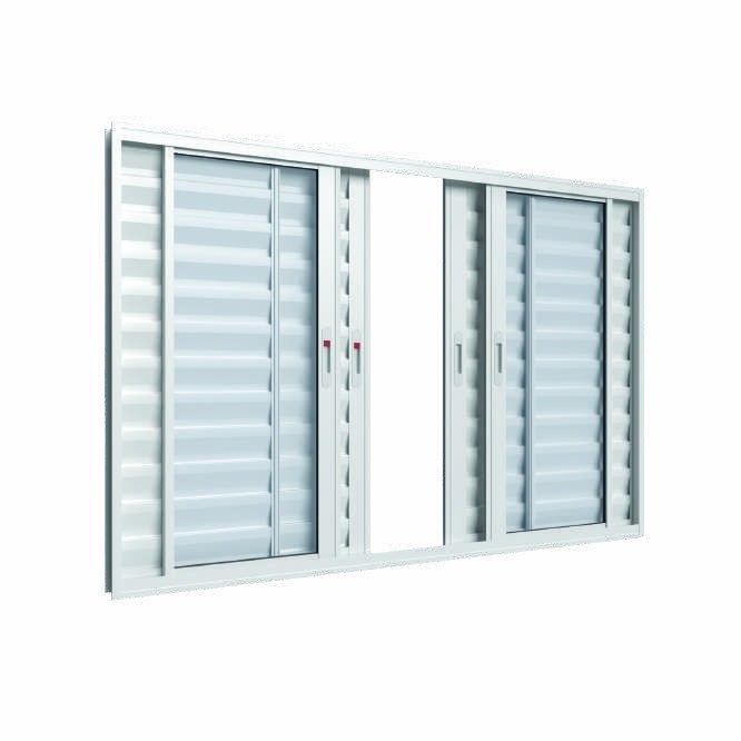 Veneziana 6 Folhas sem Grade, fecho embutido, Vitrolar · Linha Classic Alumínio