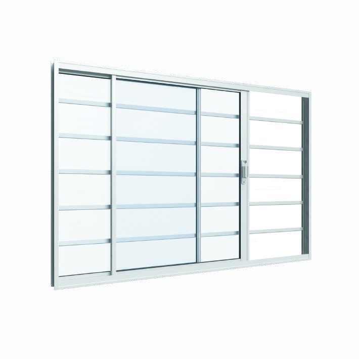 Vitrô 2 Folhas Horizontal, fecho sobreposto, Vitrolar · Linha Classic Alumínio