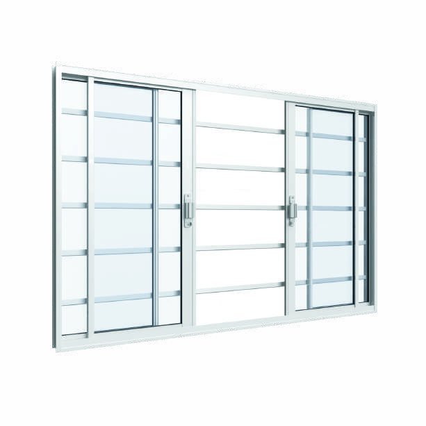 Vitrô 4 Folhas Horizontal, fecho sobreposto, Vitrolar · Linha Classic Alumínio