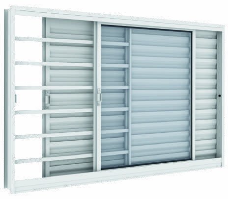 Veneziana 3 Folhas Horizontal, Vitrolar · Linha Prática Aço