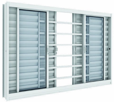 Veneziana 6 Folhas Horizontal, Vitrolar · Linha Prática Aço