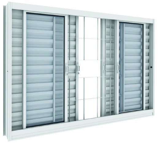 Veneziana 6 Folhas Quadriculado, Vitrolar · Linha Prática Aço