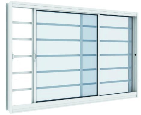 Vitrô 2 Folhas Horizontal, Vitrolar · Linha Prática Aço